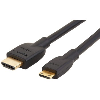 AmazonBasics High-Speed Mini-HDMI (NOT MICRO USB/MICRO HDMI) to HDMI Cable - 3 Feet (Latest Standard)