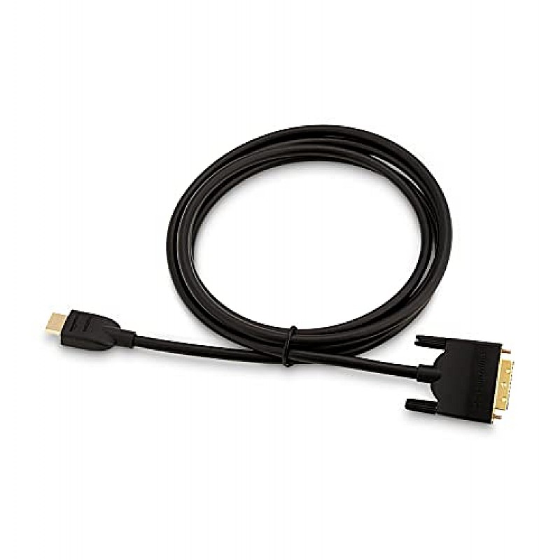 Amazon Basics HL-007347 HDMI Input to DVI Output (Not VGA) Adapter Cable, 6 Feet, Black