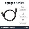 Amazon Basics Uni-Directional DisplayPort to HDMI Video Display Cable, 4K@30Hz - 3 Feet, Black 