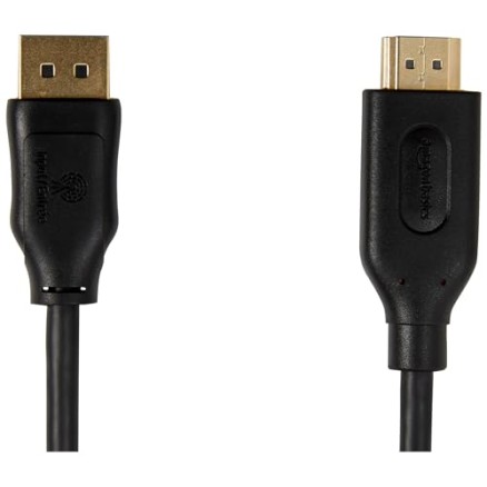 Amazon Basics Uni-Directional DisplayPort to HDMI Video Display Cable, 4K@30Hz - 3 Feet, Black Amazon Basics Uni-Directional DisplayPort to HDMI Video Display Cable, 4K@30Hz - 3 Feet, Black