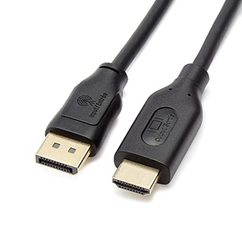 Amazon Basics Uni-Directional DisplayPort to HDMI Video Display Cable, 4K@30Hz - 3 Feet, Black 