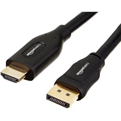 Amazon Basics DisplayPort to HDMI Display Cable, Uni-Directional, Gold-Plated Plugs, 25 Foot Amazon Basics DisplayPort to HDMI Display Cable, Uni-Directional, Gold-Plated Plugs, 25 Foot