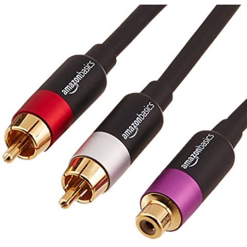 amazon basics 2-Male To 1-Female Rca Y-Splitter Adapter Cable For Dvd Player Gold amazon basics 2-Male To 1-Female Rca Y-Splitter Adapter Cable For Dvd Player Gold