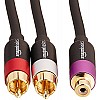 amazon basics 2-Male To 1-Female Rca Y-Splitter Adapter Cable For Dvd Player Gold