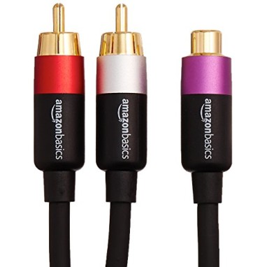 amazon basics 2-Male To 1-Female Rca Y-Splitter Adapter Cable For Dvd Player Gold amazon basics 2-Male To 1-Female Rca Y-Splitter Adapter Cable For Dvd Player Gold