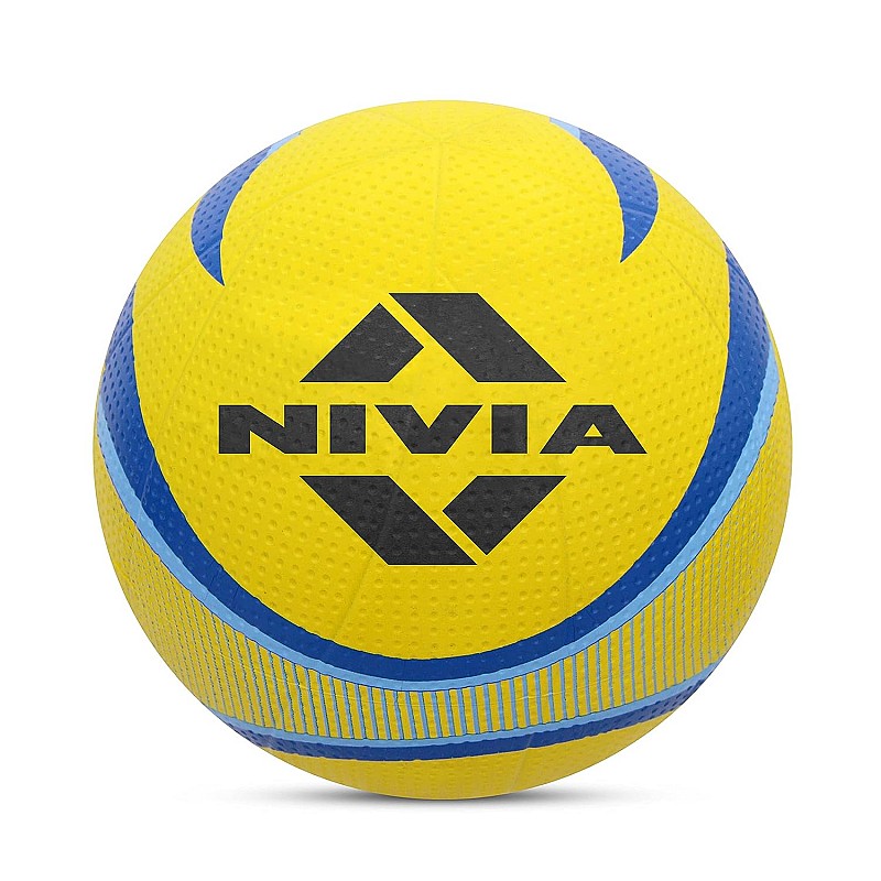 Nivia Craters Volleyball/Rubber Moulded Volleyball/for Indoor/Outdoor/for Men/Women Size - 4 (Yellow/Blue)