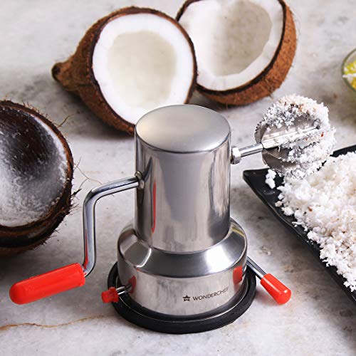 Wonderchef Stainless Steel Coconut Scraper for Kitchen, Vacuum Base, Rotatable Handle, Manual Operation, Silver Wonderchef Stainless Steel Coconut Scraper for Kitchen, Vacuum Base, Rotatable Handle, Manual Operation, Silver