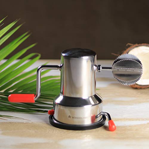 Wonderchef Stainless Steel Coconut Scraper for Kitchen, Vacuum Base, Rotatable Handle, Manual Operation, Silver Wonderchef Stainless Steel Coconut Scraper for Kitchen, Vacuum Base, Rotatable Handle, Manual Operation, Silver