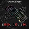 Redragon K530 Pro Draconic 60% RGB Mechanical Gaming Keyboard, Bluetooth 2.4Ghz Wired 3-Mode 61 Keys Compact Black