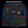 Redragon K530 Pro Draconic 60% RGB Mechanical Gaming Keyboard, Bluetooth 2.4Ghz Wired 3-Mode 61 Keys Compact Black