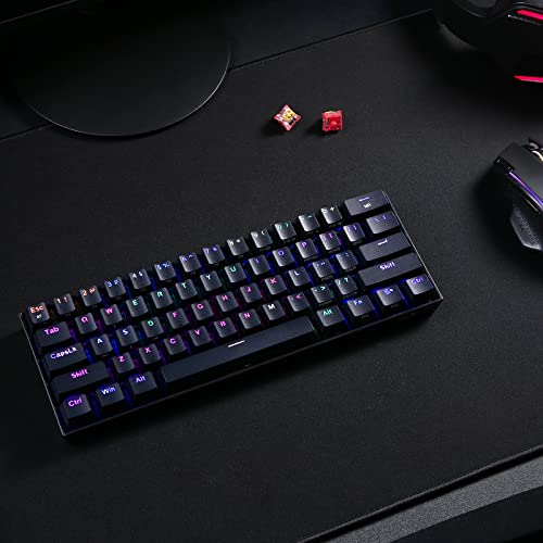 Redragon K530 Pro Draconic 60% RGB Mechanical Gaming Keyboard, Bluetooth 2.4Ghz Wired 3-Mode 61 Keys Compact Black Redragon K530 Pro Draconic 60% RGB Mechanical Gaming Keyboard, Bluetooth 2.4Ghz Wired 3-Mode 61 Keys Compact Black