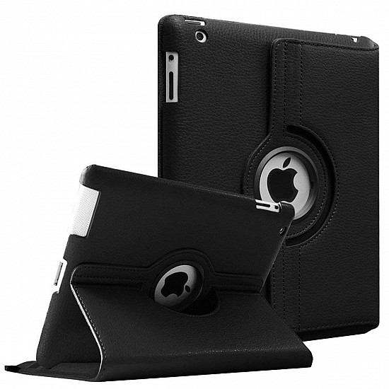 iPad 2 3 4 case. MOCA 360°Degree Rotating PU Leather Smart Flip Case Cover for Apple iPad 2 3 4 flip (Black)