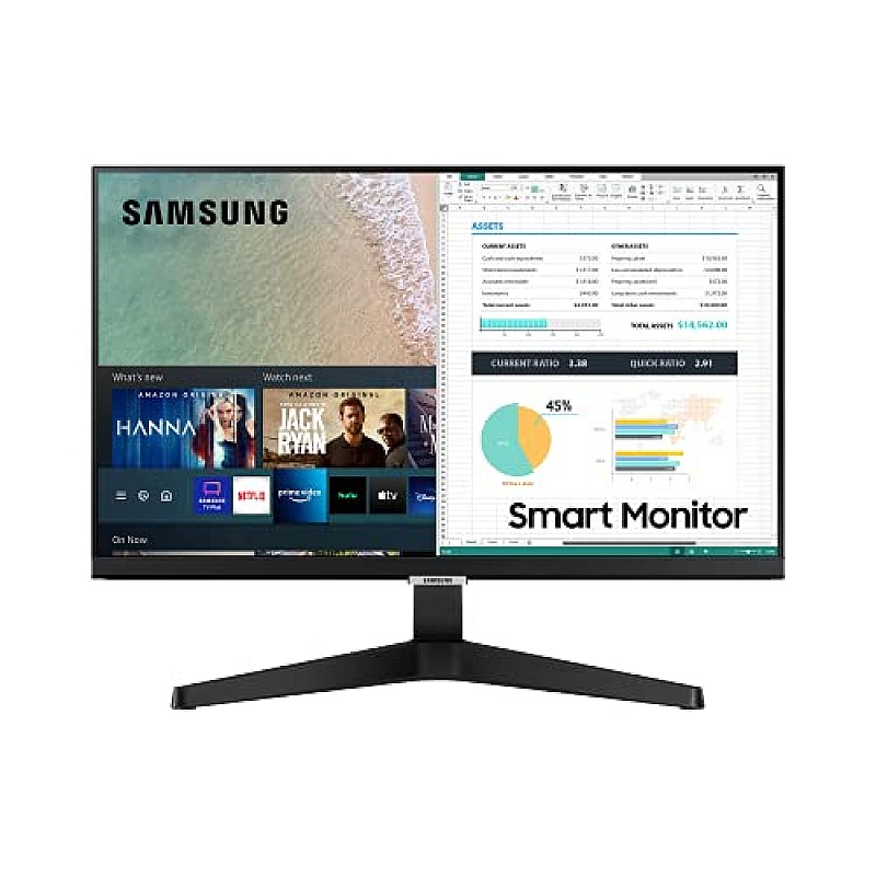 Samsung Ls24Am506Nwxxl, 24 Inch Led Smart Monitor with Netflix, YouTube, Prime Video and Apple Tv Streaming Black