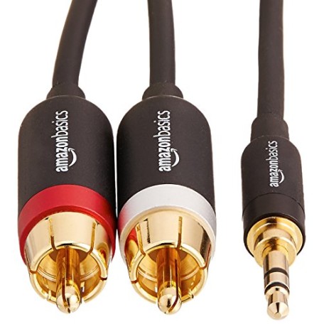 Amazon Basics 3.5mm to 2-Male RCA Adapter cable - 8 feet Amazon Basics 3.5mm to 2-Male RCA Adapter cable - 8 feet