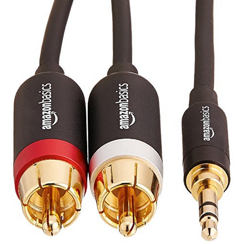 Amazon Basics 3.5mm to 2-Male RCA Adapter cable - 8 feet