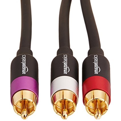 Amazon Basics 1-Male to 2-Male RCA Audio interconnects for DVD Player, Television - 4 feet, 1-Male to 2-Male Amazon Basics 1-Male to 2-Male RCA Audio interconnects for DVD Player, Television - 4 feet, 1-Male to 2-Male