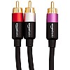 Amazon Basics 1-Male to 2-Male RCA Audio interconnects for DVD Player, Television - 4 feet, 1-Male to 2-Male