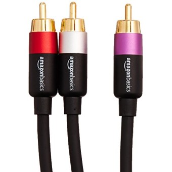 Amazon Basics 1-Male to 2-Male RCA Audio interconnects for DVD Player, Television - 4 feet, 1-Male to 2-Male Amazon Basics 1-Male to 2-Male RCA Audio interconnects for DVD Player, Television - 4 feet, 1-Male to 2-Male