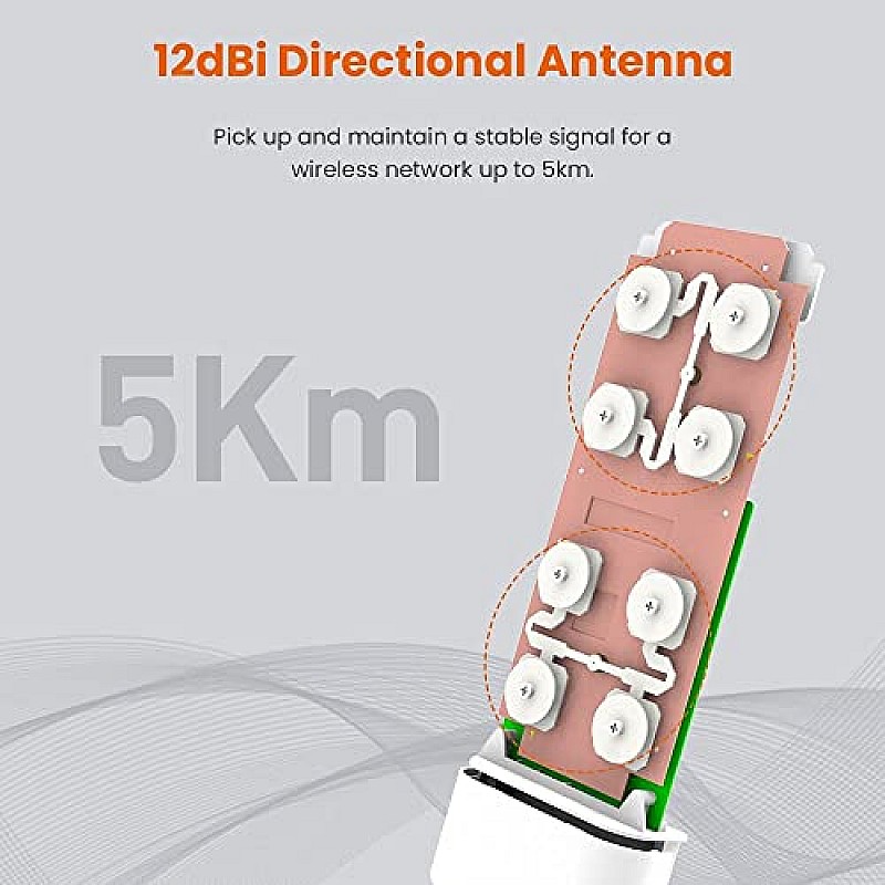 Tenda O3 2.4GHz N150 Smart Manage Outdoor CPE | 12dBi, 5km+  Point to Point Wireless Bridge 