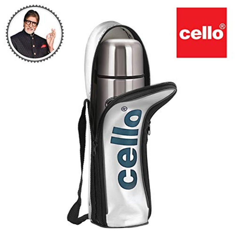 Cello Flipstyle Stainless Steel Vacuum Insulated Flask with Jacket 500ml Hot and Cold Water Bottle