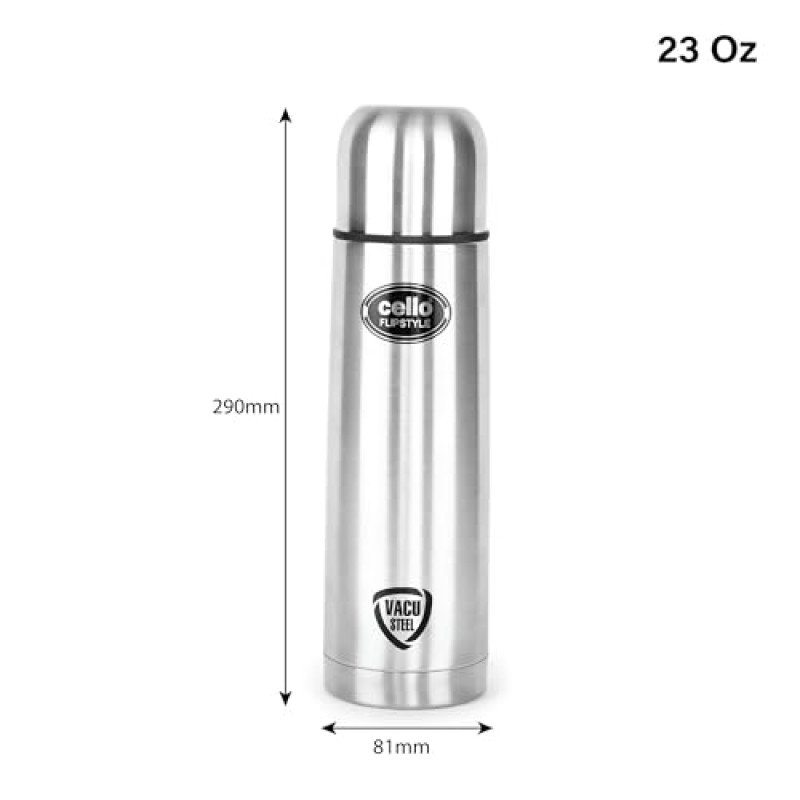 Cello Flipstyle Stainless Steel Vacuum Insulated Flask with Jacket 500ml Hot and Cold Water Bottle