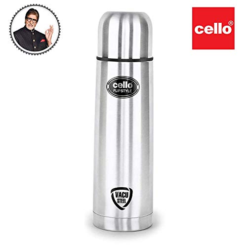 Cello Flipstyle Stainless Steel Vacuum Insulated Flask with Jacket 500ml Hot and Cold Water Bottle Cello Flipstyle Stainless Steel Vacuum Insulated Flask with Jacket 500ml Hot and Cold Water Bottle