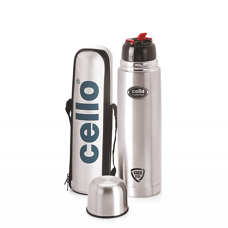 Cello Flipstyle Stainless Steel Vacuum Insulated Flask with Jacket 500ml Hot and Cold Water Bottle