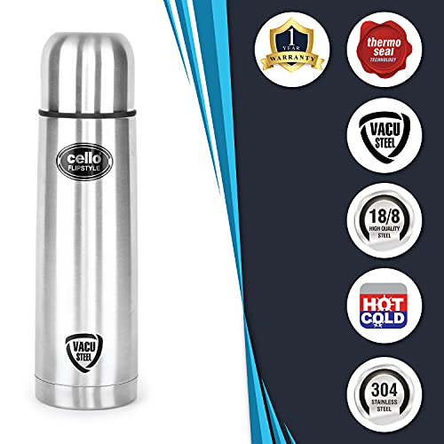 Cello Flipstyle Stainless Steel Vacuum Insulated Flask with Jacket 500ml Hot and Cold Water Bottle Cello Flipstyle Stainless Steel Vacuum Insulated Flask with Jacket 500ml Hot and Cold Water Bottle