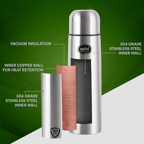 Cello Flipstyle Thermosteel Water Bottle, 1000ml Cello Flipstyle Thermosteel Water Bottle, 1000ml
