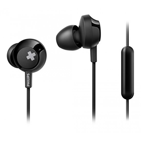 Philips Audio Bass+ SHE4305 Wired in Ear Headphone with Mic (Black)