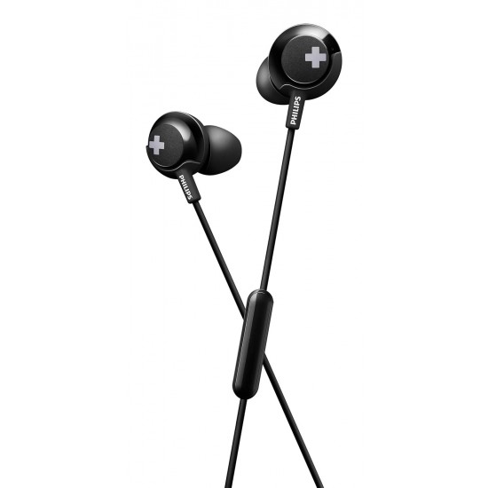 Philips Audio Bass+ SHE4305 Wired in Ear Headphone with Mic (Black)