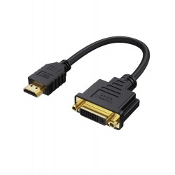 CableCreation HDMI to DVI Short Cable 0.5ft, Bi-Directional DVI-I (24+5) Female to HDMI Male Adapter, PC, TV, TV Box, PS5, Switch