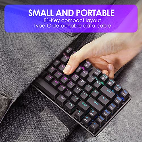 HUO JI RGB Mechanical Gaming Keyboard, E-Yooso Z-88 Compact 81 Keys Hot Swappable for Mac, PC, Black HUO JI RGB Mechanical Gaming Keyboard, E-Yooso Z-88 Compact 81 Keys Hot Swappable for Mac, PC, Black
