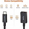 Amazon Basics USB-C to USB-A 3.1 Gen1 Female Adapter Cable Converter, 5Gbps High-Speed, USB-IF Certified, for Laptops, Tablets,Black