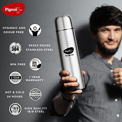Pigeon by Stovekraft Bullet Stainless Steel Vaccum Insulated Flask for Hot and Cold (1000 ml) Pigeon by Stovekraft Bullet Stainless Steel Vaccum Insulated Flask for Hot and Cold (1000 ml)