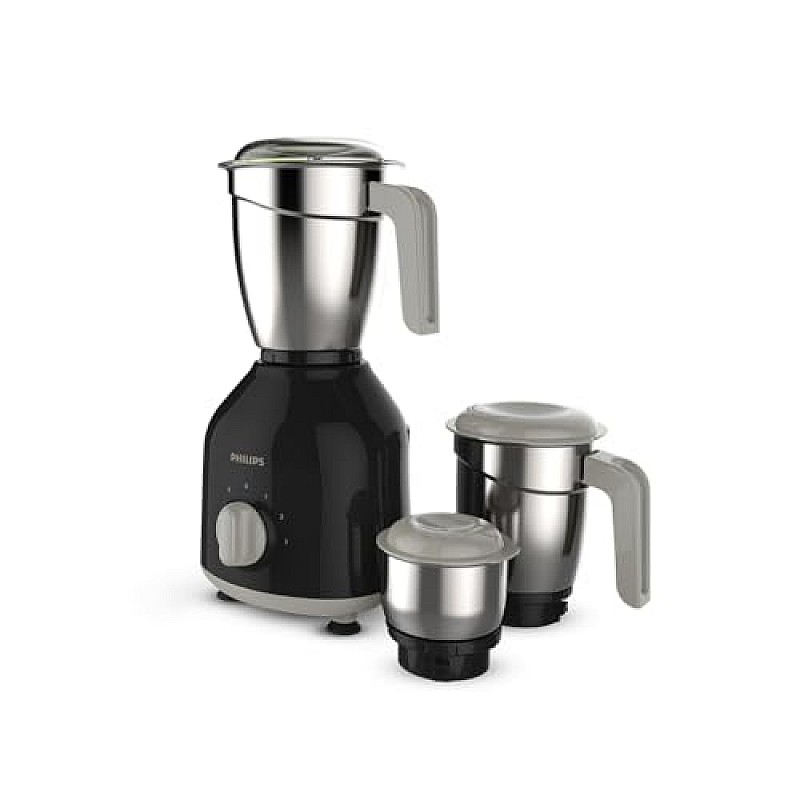 Philips HL7756/01 750 Watt Mixer Grinder, 3 Stainless Steel Multipurpose Jars (Black)