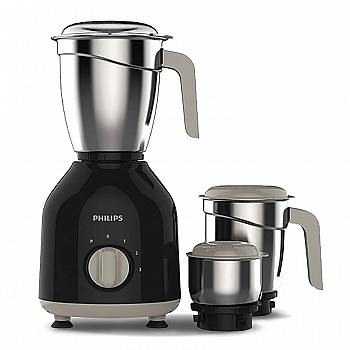 Philips HL7756/01 750 Watt Mixer Grinder, 3 Stainless Steel Multipurpose Jars (Black)