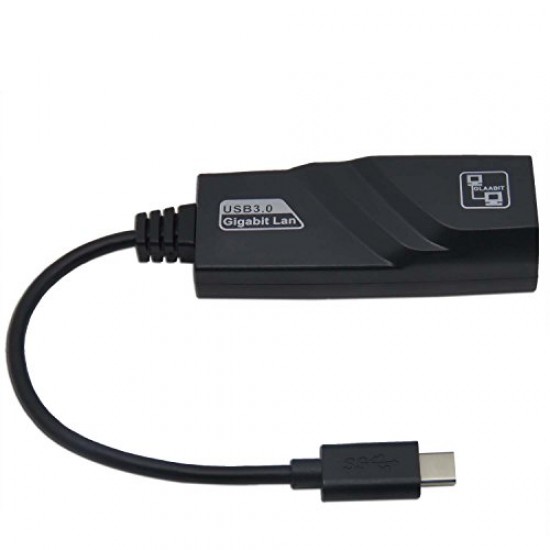 Laprite USB 3.1 Male Type-C to LAN Port RJ45 10/100/1000 MBps Gigabit Ethernet Network Adapter Connector for MacBook