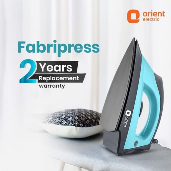 Orient Electric DIFP10BP Fabric Press Dry Iron (Black and Blue)