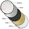 Powerpak 5 in 1 80cm/ 32 inch Translucent Silver Gold White and Black Collapsible Round Multi Disc Light Reflector