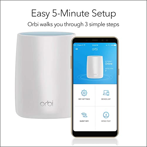 Netgear Orbi High Performance AC3000 Tri-Band Whole Home Mesh WiFi System with 3Gbps Speed (RBK50, 1 Router & 1 Satellite Covers Upto 5000 sqft) Netgear Orbi High Performance AC3000 Tri-Band Whole Home Mesh WiFi System with 3Gbps Speed (RBK50, 1 Router & 1 Satellite Covers Upto 5000 sqft)
