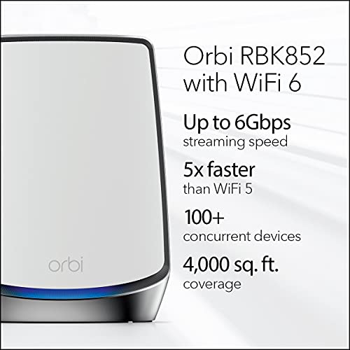 Netgear Orbi High Performance AC3000 Tri-Band Whole Home Mesh WiFi System with 3Gbps Speed (RBK50, 1 Router & 1 Satellite Covers Upto 5000 sqft) Netgear Orbi High Performance AC3000 Tri-Band Whole Home Mesh WiFi System with 3Gbps Speed (RBK50, 1 Router & 1 Satellite Covers Upto 5000 sqft)