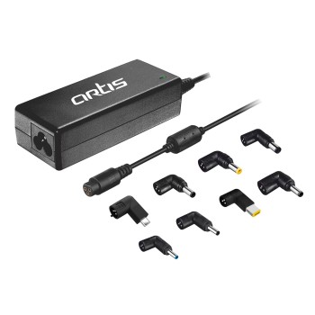 Artis 65Watt Universal Laptop Adapter with 8 Interchangeable Connector pins (Power Cord Included  Compatible with USB Type C Dell HP Lenovo ASUS Acer SamsungCompaq/IBM/Toshiba