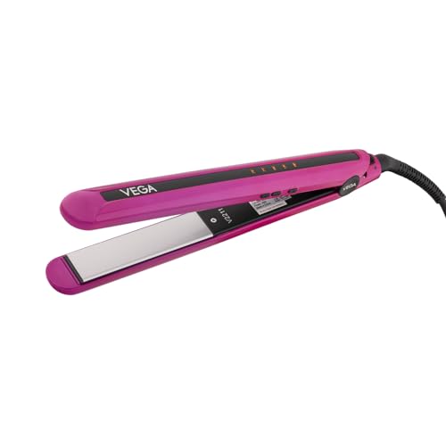 VEGA Trendy Hair Straightener With Adjustable Temperature And Floating Ceramic Coated Plates (Vhsh-16),Multicolor VEGA Trendy Hair Straightener With Adjustable Temperature And Floating Ceramic Coated Plates (Vhsh-16),Multicolor