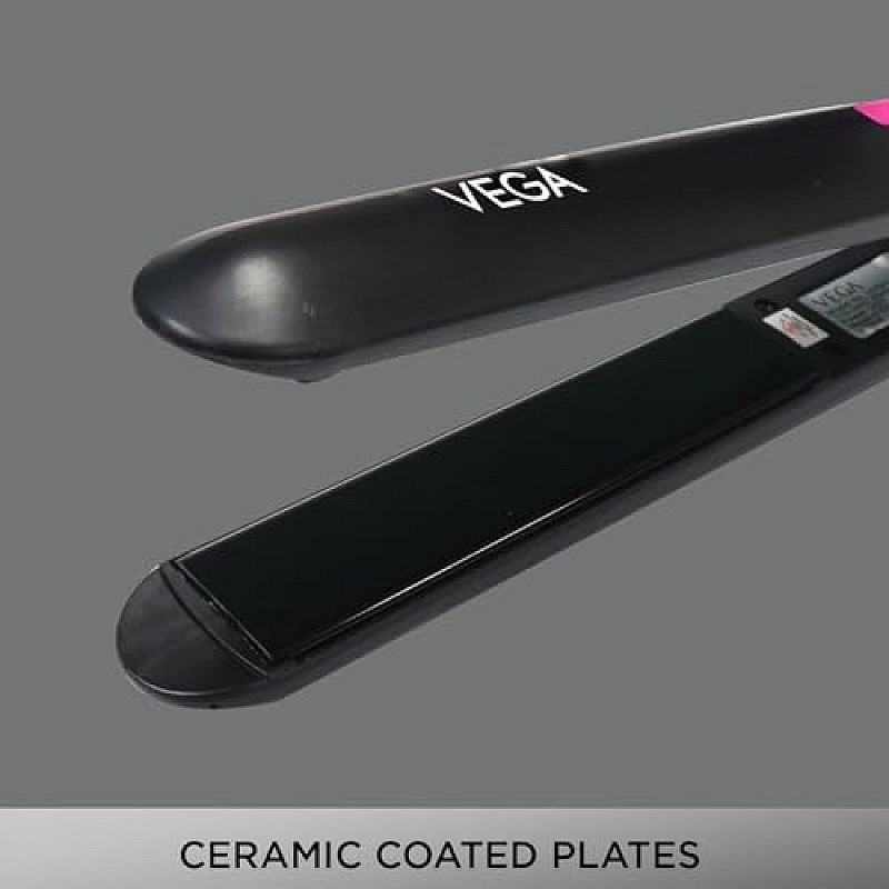 VEGA Trendy Hair Straightener With Adjustable Temperature And Floating Ceramic Coated Plates (Vhsh-16),Multicolor