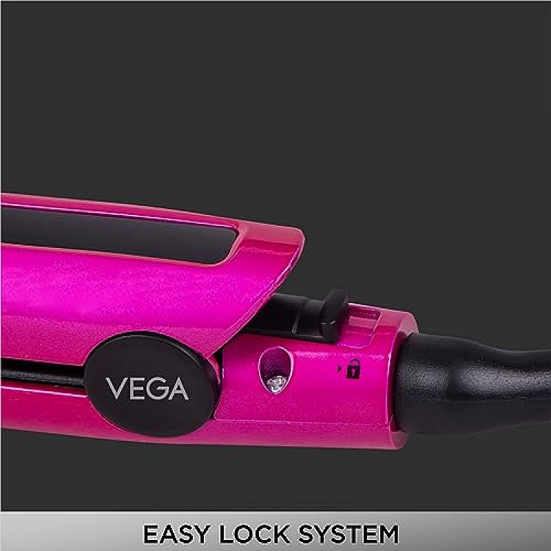 VEGA Trendy Hair Straightener With Adjustable Temperature And Floating Ceramic Coated Plates (Vhsh-16),Multicolor