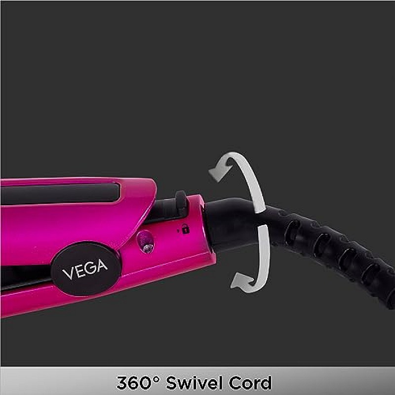 VEGA Trendy Hair Straightener With Adjustable Temperature And Floating Ceramic Coated Plates (Vhsh-16),Multicolor