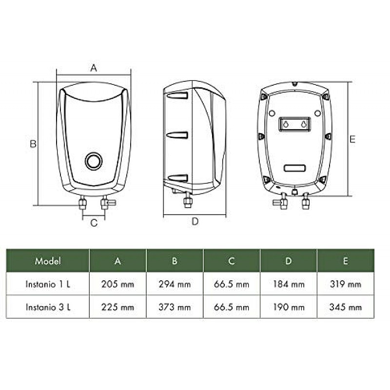 Havells Instanio 3 Litre, 3 KW Instant Water Heater (White Mustard)-