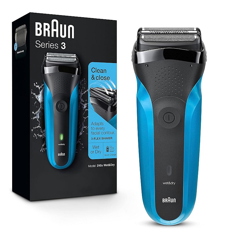 Braun Series 3 310s Wet and  Dry Electric Shaver for Men Rechargeable, Sensitve shave for Skin Comfort cordless, 5 combs