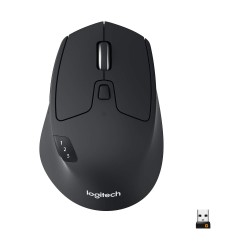 Logitech M720 Triathlon Multi-Device Wireless Mouse, Bluetooth, USB Unifying Receiver